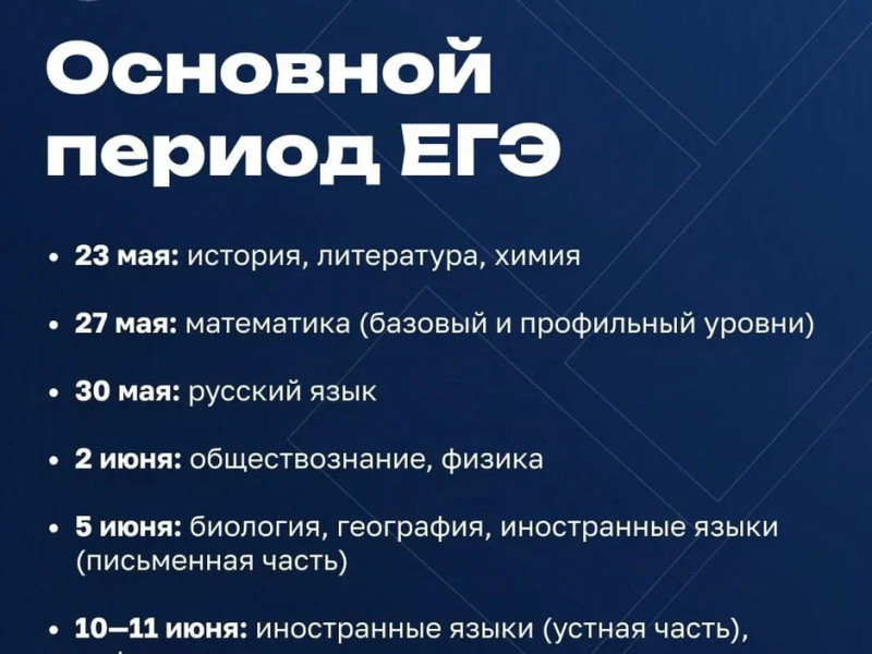 Расписание экзаменов для 9-11-х классов.